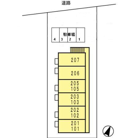 熊本市中央区新大江３丁目のアパートの区画図