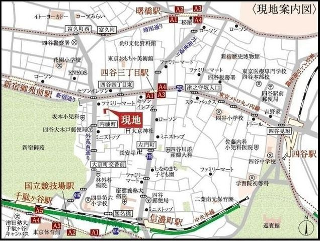 ウェルスクエアイズム四谷大京町の地図|ウェルスクエアイズム四谷大京町