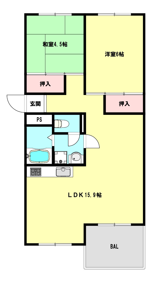 芦屋浜高層（若葉）の間取り