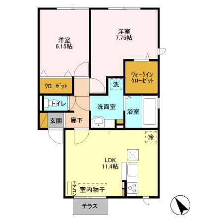 【間取り】 | バードネイチャーC棟