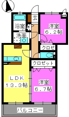 レジデンス・グリンダ【10,000円キャッシュバック対象物件】の間取り