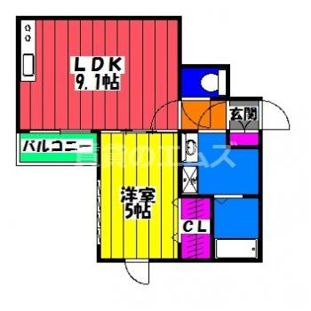 【間取り】 | グレージュ大橋 | グレージュ大橋の間取り