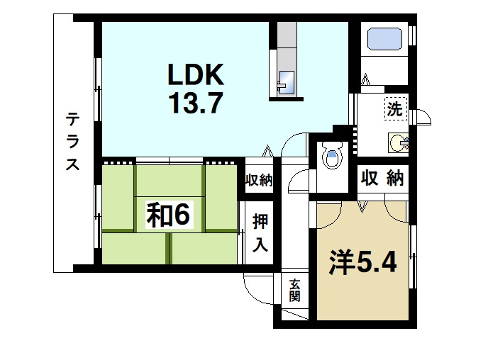 ラフィナートＢ・Ｃの間取り|2LDKのお部屋です