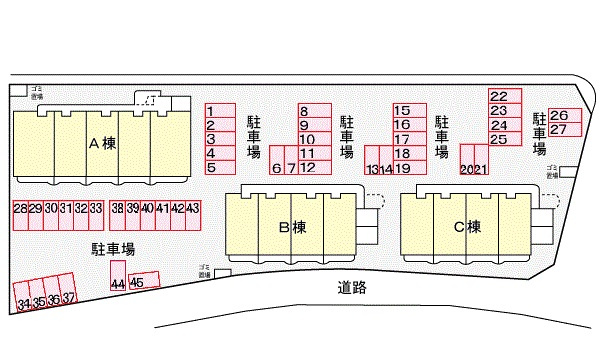 若山ガーデンヒル　Ａ棟の区画図