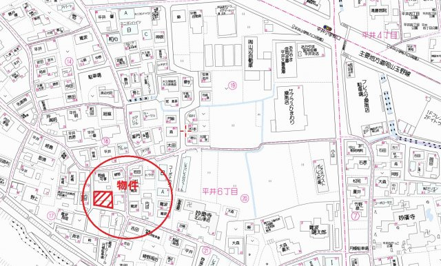 岡山市中区平井6丁目　売地の地図