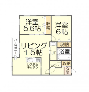 【間取り】 | BARRACUDA（バラクーダ） | 間取りはこちら。リビングは15帖とゆとりのある広々とした空間。洗濯物を干したりリフレッシュに最適なバルコニーも設置。使い勝手を重視した間取りとなっております。
