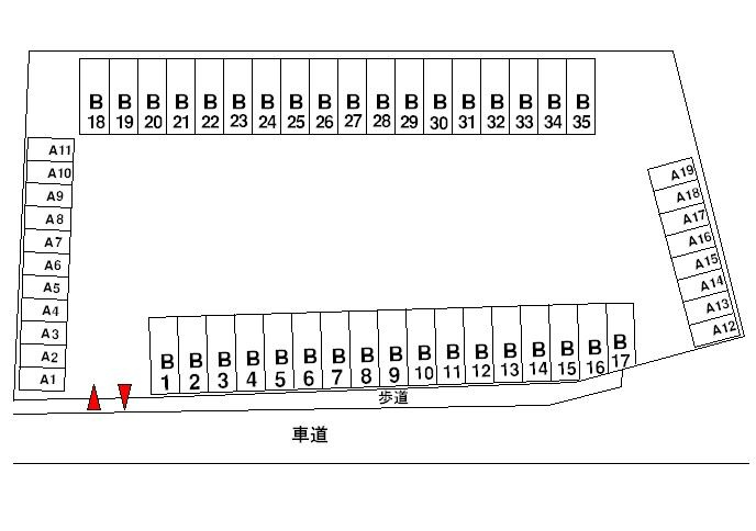 M・EモータープールBの区画図