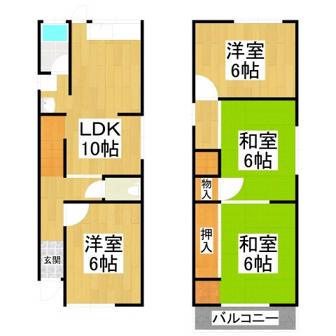 【間取り】 | 堺市中区八田西町2丁貸家