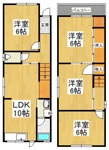 【間取り】 | 堺市中区八田西町2丁貸家