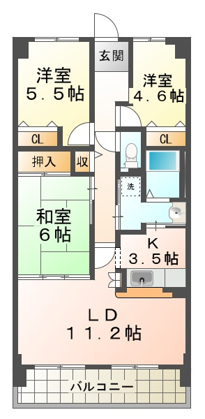 学園シティコートの間取り