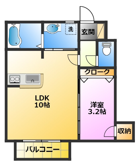 アペリアの間取り|オール電化♪エアコン2基完備♪