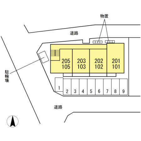 リジエール西仙北の駐車場