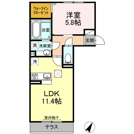 合志市幾久富のアパートの間取り