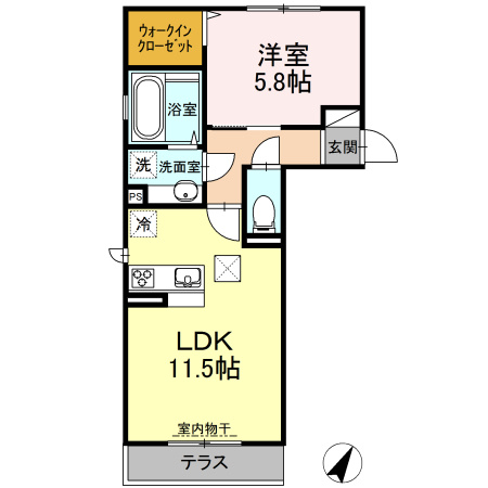 合志市幾久富のアパートの間取り
