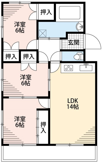 【間取り】 | ドミールFUTABA　A棟