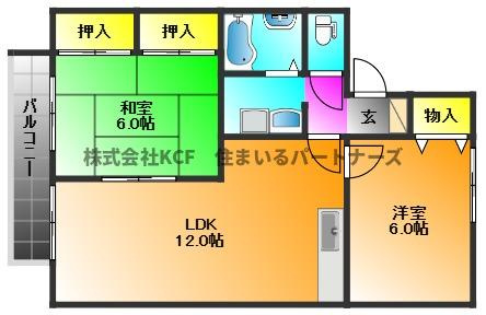 セジュール久留米インターA棟の間取り