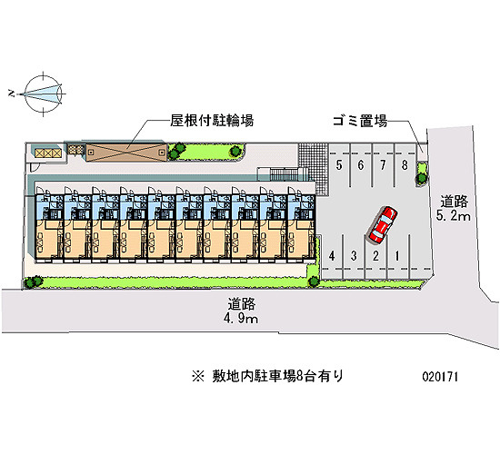 レオパレスシャルマンルミエールの駐車場