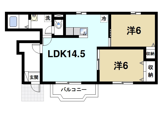 ガレリアの間取り|2LDKの間取りです。