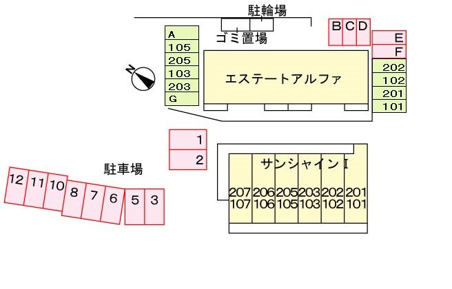 サンシャインⅠの区画図