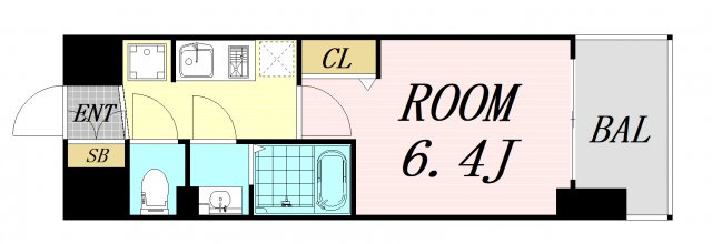 プレサンスOSAKA DOME CITYビーツ　仲介手数料無料の間取り