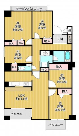 【間取り】 | 三田カルチャータウン・リフォレB棟