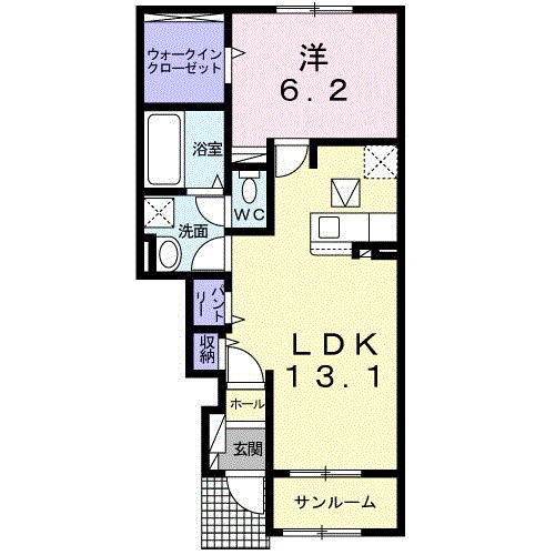 ヴェール　ポポラの間取り
