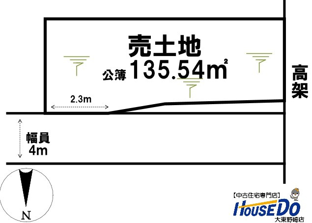 売土地　四條畷市大字清瀧（更地）の土地図