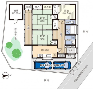 【間取り】 | 折本町住居付き貸し倉庫 | ３ＤＫ（８４．１８㎡）