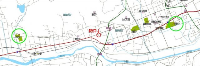 真備町尾崎　売地の地図