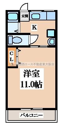【間取り】 | ソレイユ住道
