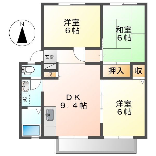 サンビレッジ児島Ｆの間取り