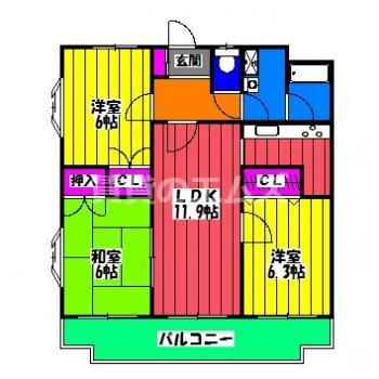 【間取り】 | アルル空港南 | アルル空港南の間取り
