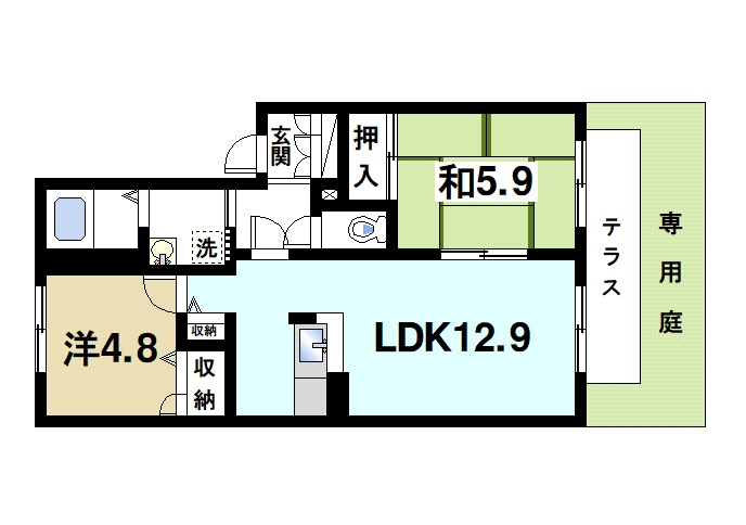 アネックスグリーンガーデンの間取り|リビングが広く快適です