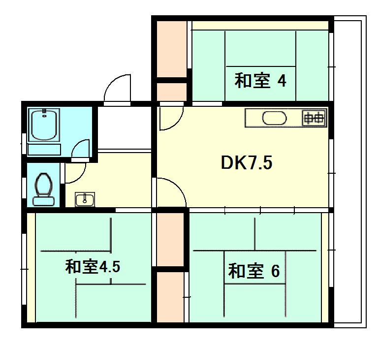 熊本市中央区神水１丁目の賃貸マンションの間取り