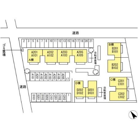 サン・ルミエールD棟の区画図