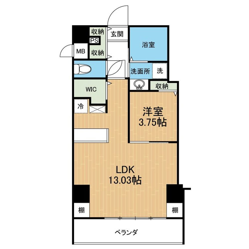 熊本市中央区新町４丁目の賃貸マンションの間取り