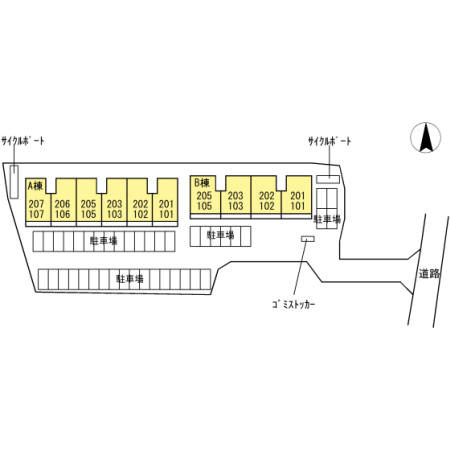 グレースソシアAの区画図
