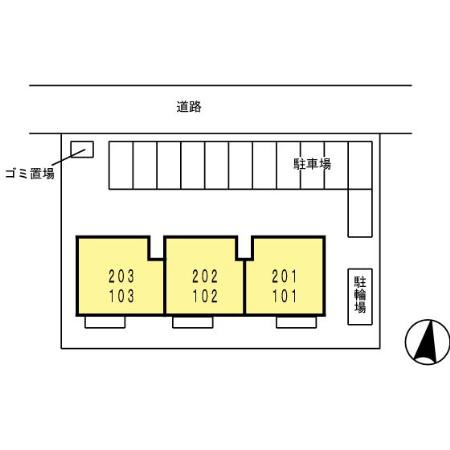 熊本市東区下江津８丁目のアパートの区画図