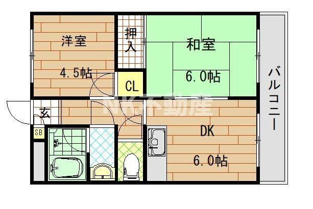 【間取り】 | OMレジデンス八戸ノ里（八戸ノ里賃貸） | 間取りです