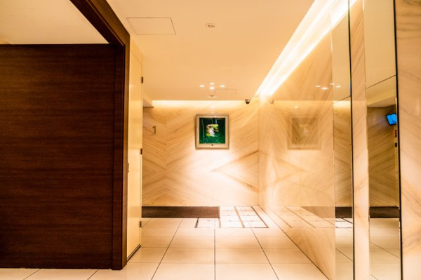 【その他共用部分】 | 【エレベーターホール】グレード感漂う内装です！エメラルドに輝くアートが素敵なアクセント！