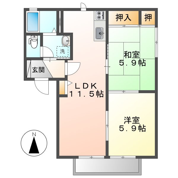 緑の館Ａの間取り