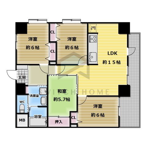 【間取り】 | ラ・フォーレ久宝園