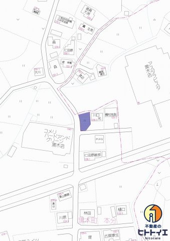 八女市黒木町　土地　アスタラビスタ　建築条件なしの地図