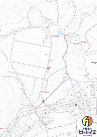 八女市　黒木町　田本　西黒木小学校の地図