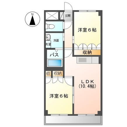 サン・ソレイユ西条　弐番館の間取り