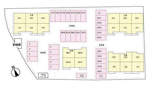 フォーリーフBの区画図