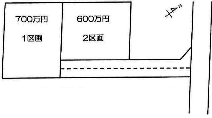 川越市寺山　建築条件なし売地　東武東上線『川越駅』バス16分　【山田小学区】の土地図|全2区画