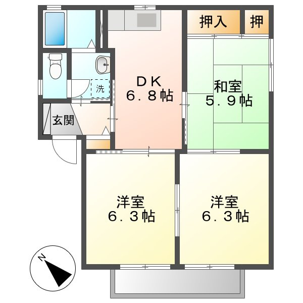 倉敷市茶屋町のアパート