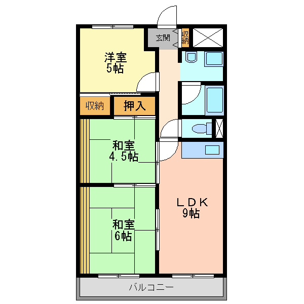 大阪市淀川区新北野２丁目の賃貸マンションの間取り