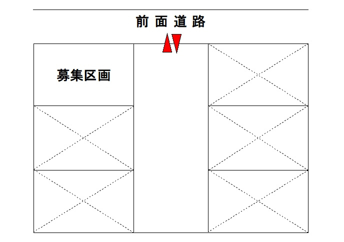 楢町駐車場（397-1）の区画図